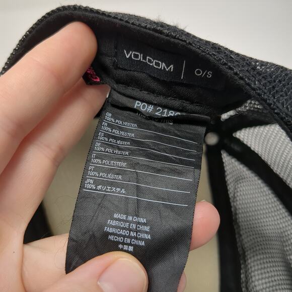 Volcom Stone Snapback Trucker Hat Black One Size Adjustable Mesh Back Polyester - Picture 9 of 9